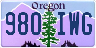 OR license plate 980IWG