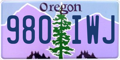 OR license plate 980IWJ