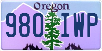 OR license plate 980IWP