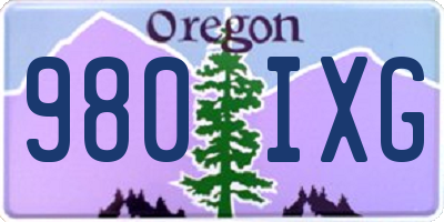 OR license plate 980IXG