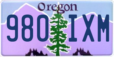 OR license plate 980IXM