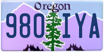 OR license plate 980IYA