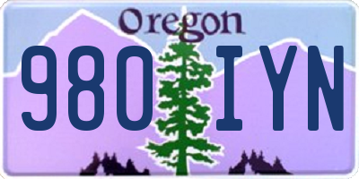 OR license plate 980IYN