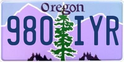 OR license plate 980IYR