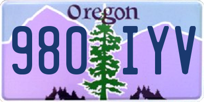 OR license plate 980IYV