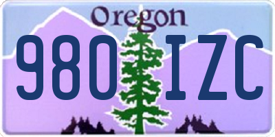 OR license plate 980IZC