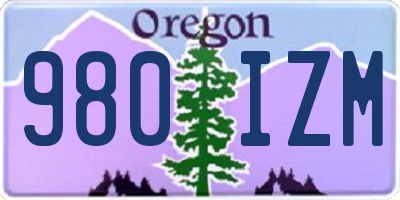 OR license plate 980IZM