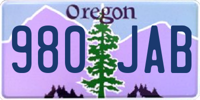 OR license plate 980JAB