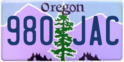 OR license plate 980JAC