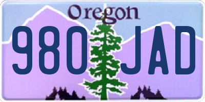 OR license plate 980JAD
