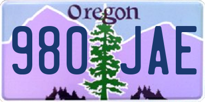OR license plate 980JAE