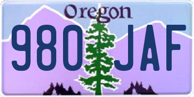 OR license plate 980JAF