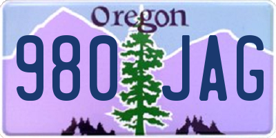 OR license plate 980JAG