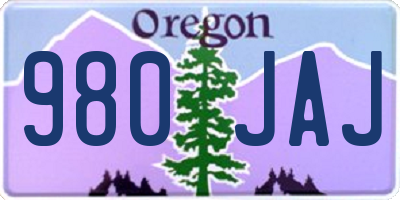 OR license plate 980JAJ