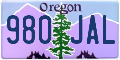 OR license plate 980JAL