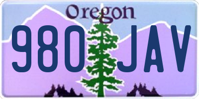 OR license plate 980JAV