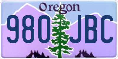 OR license plate 980JBC