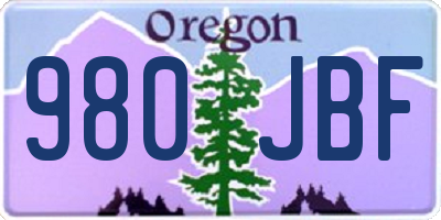 OR license plate 980JBF