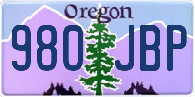 OR license plate 980JBP