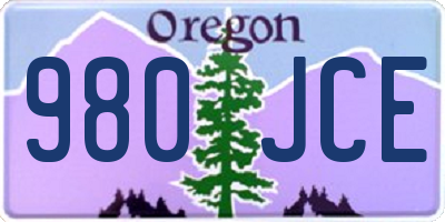 OR license plate 980JCE