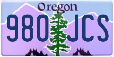 OR license plate 980JCS