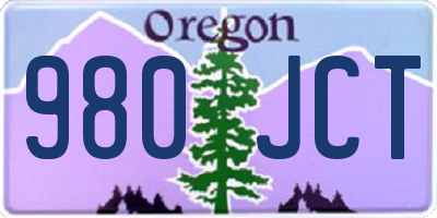 OR license plate 980JCT