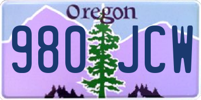 OR license plate 980JCW