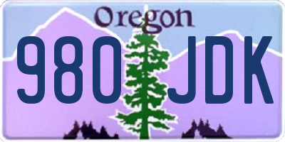 OR license plate 980JDK