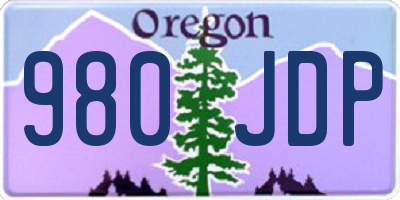 OR license plate 980JDP