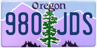OR license plate 980JDS