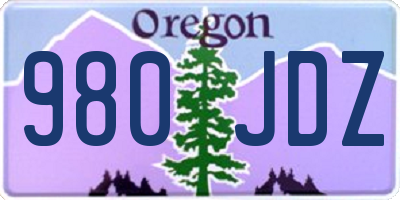 OR license plate 980JDZ