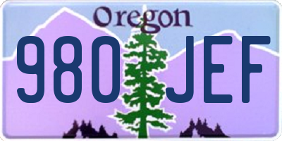 OR license plate 980JEF