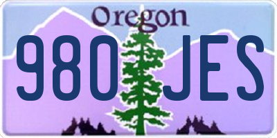 OR license plate 980JES