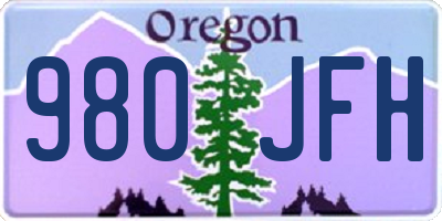 OR license plate 980JFH