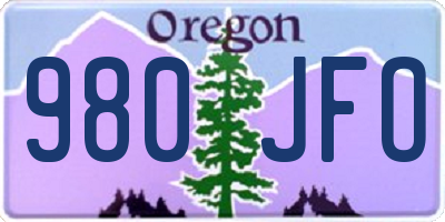 OR license plate 980JFO