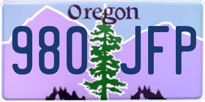 OR license plate 980JFP
