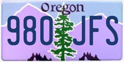 OR license plate 980JFS