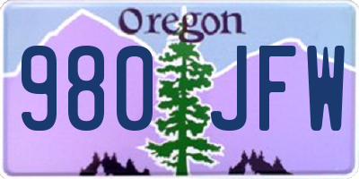 OR license plate 980JFW