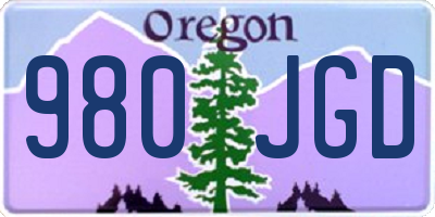 OR license plate 980JGD