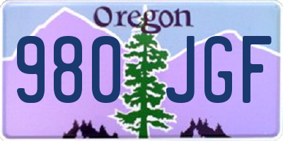 OR license plate 980JGF
