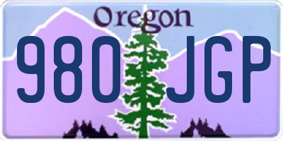 OR license plate 980JGP