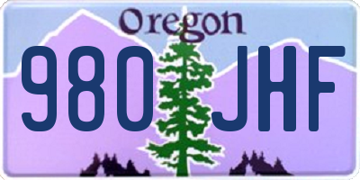 OR license plate 980JHF