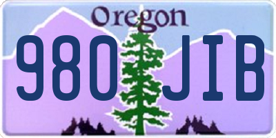 OR license plate 980JIB