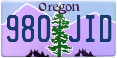 OR license plate 980JID
