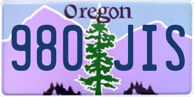 OR license plate 980JIS