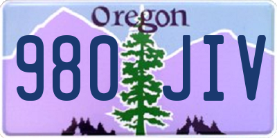 OR license plate 980JIV