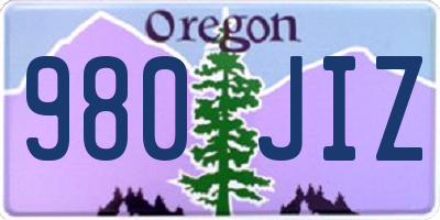 OR license plate 980JIZ