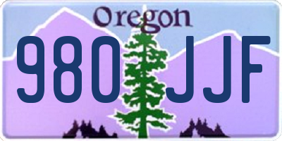 OR license plate 980JJF