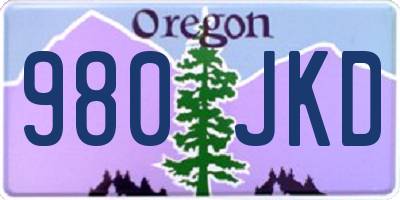 OR license plate 980JKD