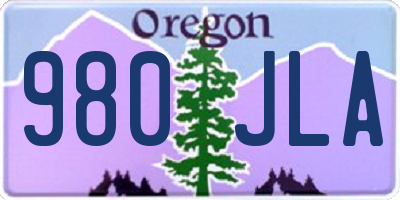OR license plate 980JLA